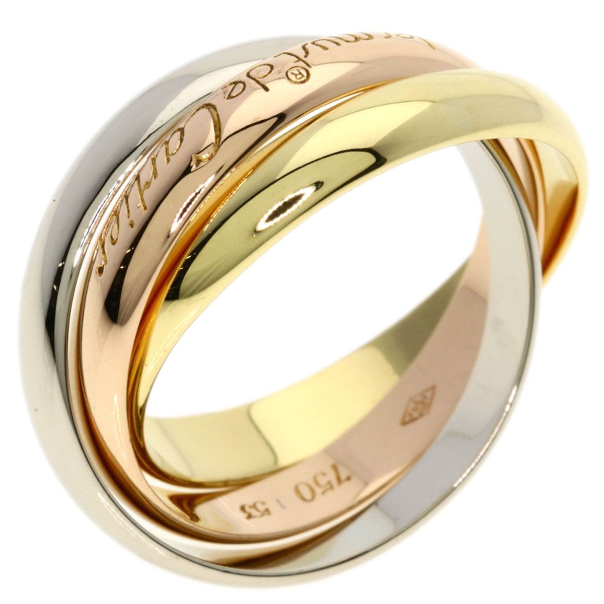 Cartier Trinity 53 Ring 18k Yellow Gold 18k Pink White — view 2