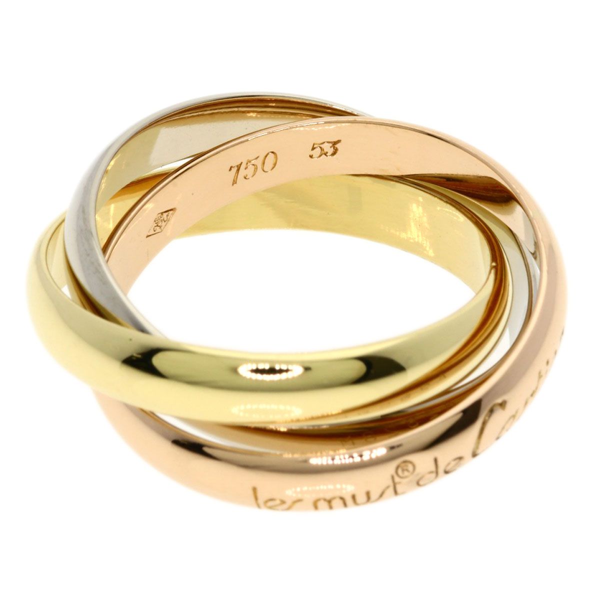 Cartier Trinity 53 Ring 18k Yellow Gold 18k Pink White — view 3