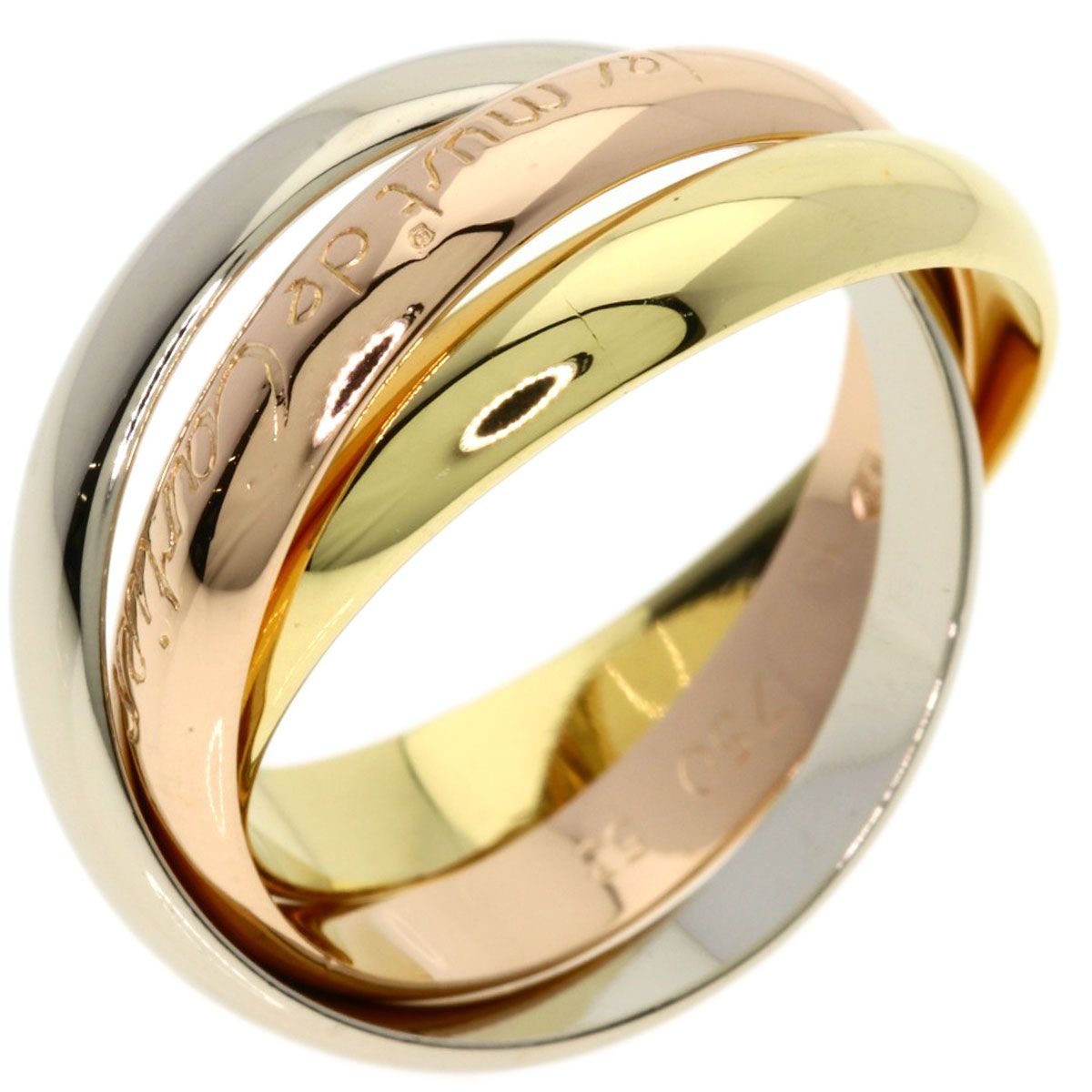 Cartier Trinity 53 Ring 18k Yellow Gold 18k Pink White — view 2
