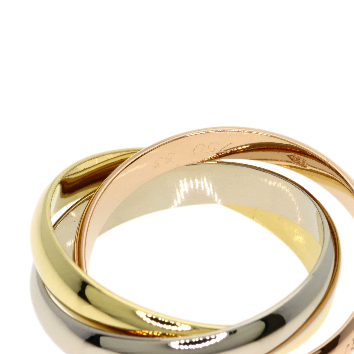 Cartier Trinity 53 Ring 18k Yellow Gold 18k Pink White — view 7