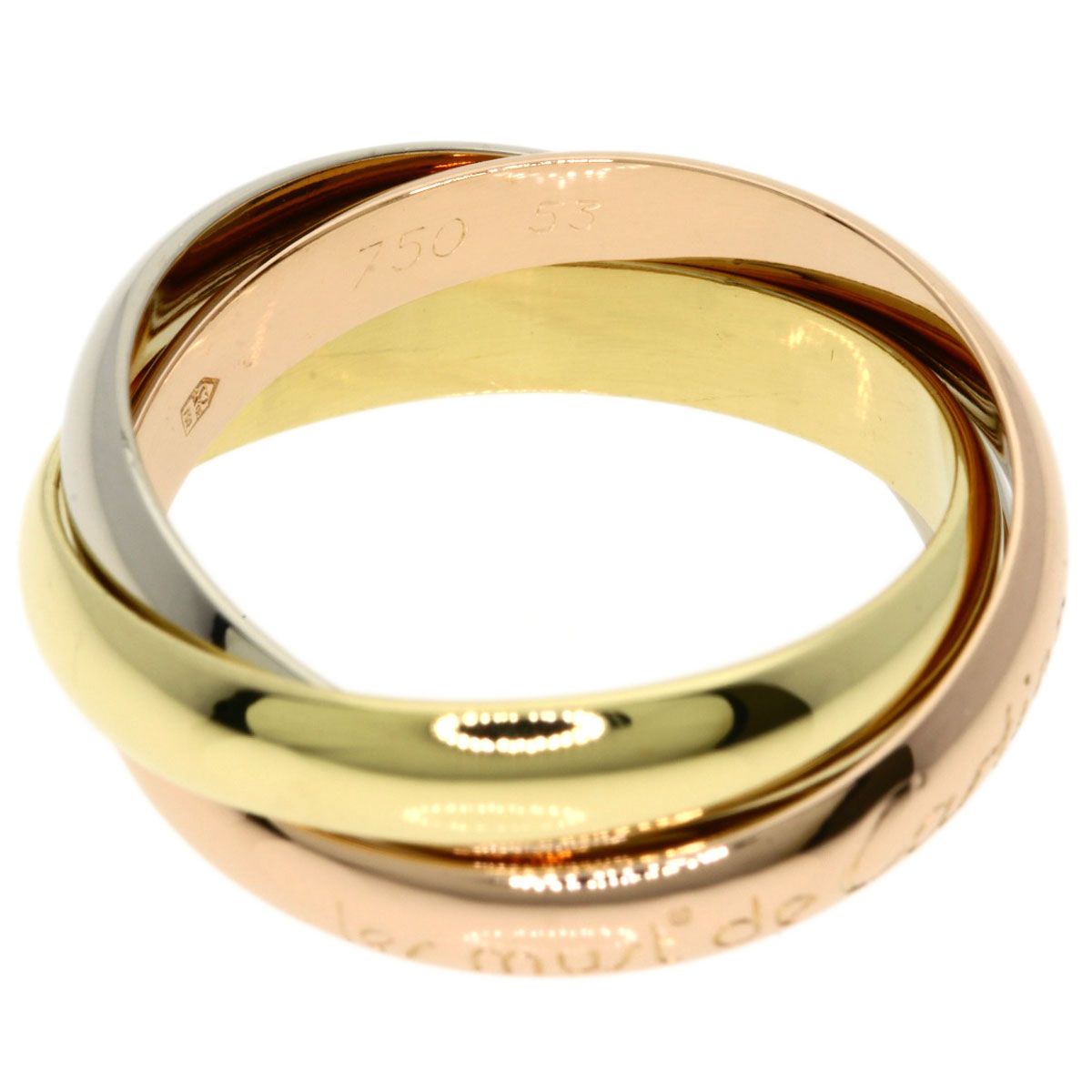 Cartier Trinity 53 Ring 18k Yellow Gold 18k Pink White — view 3