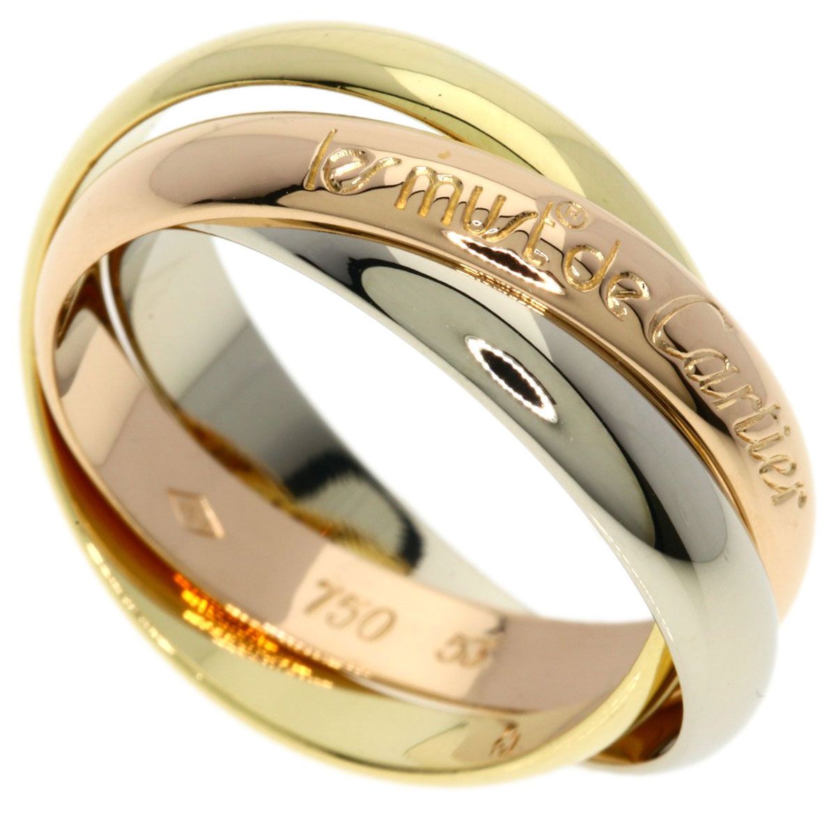 Cartier Trinity 53 Ring 18k Yellow Gold 18k Pink White