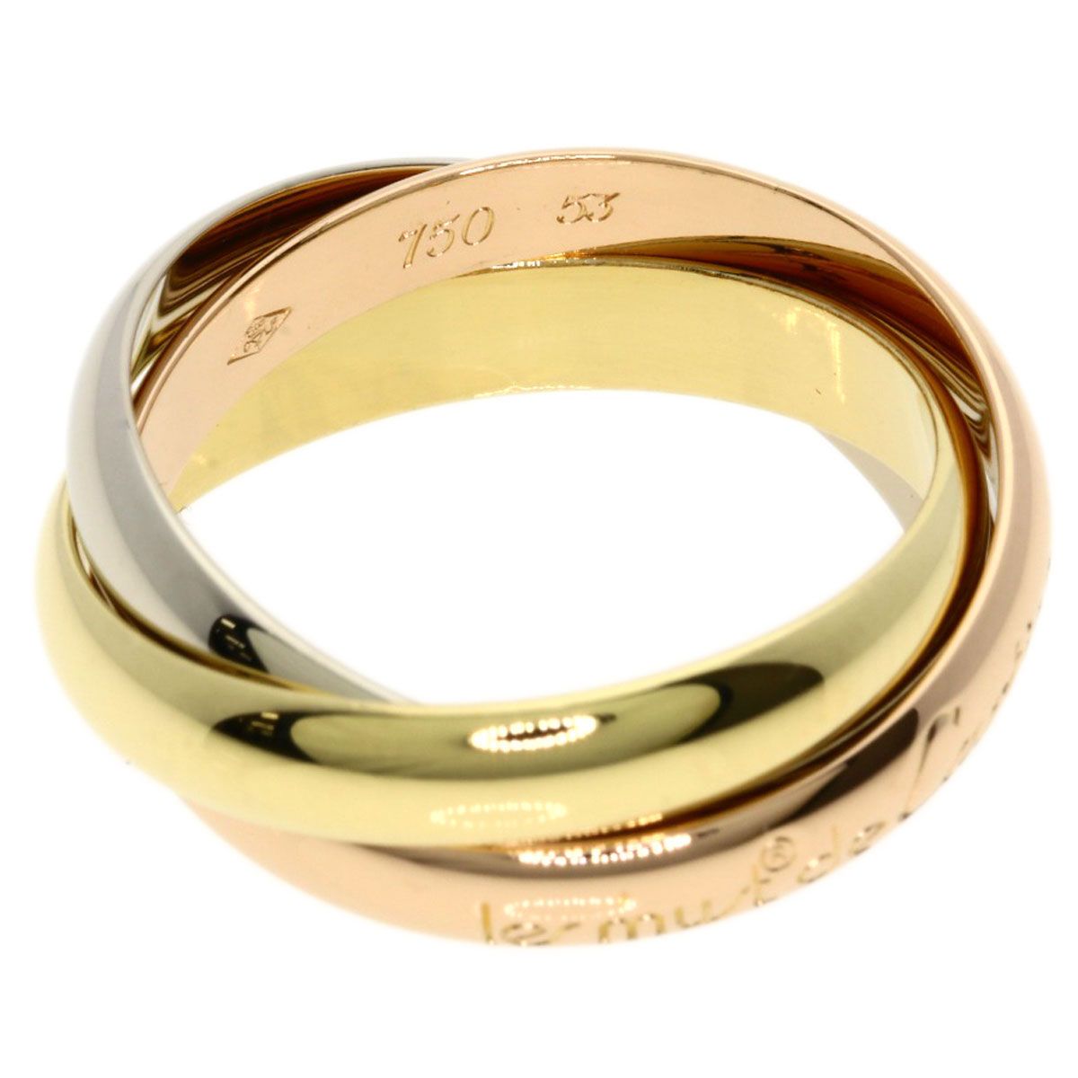 Cartier Trinity 53 Ring 18k Yellow Gold 18k Pink White — view 3