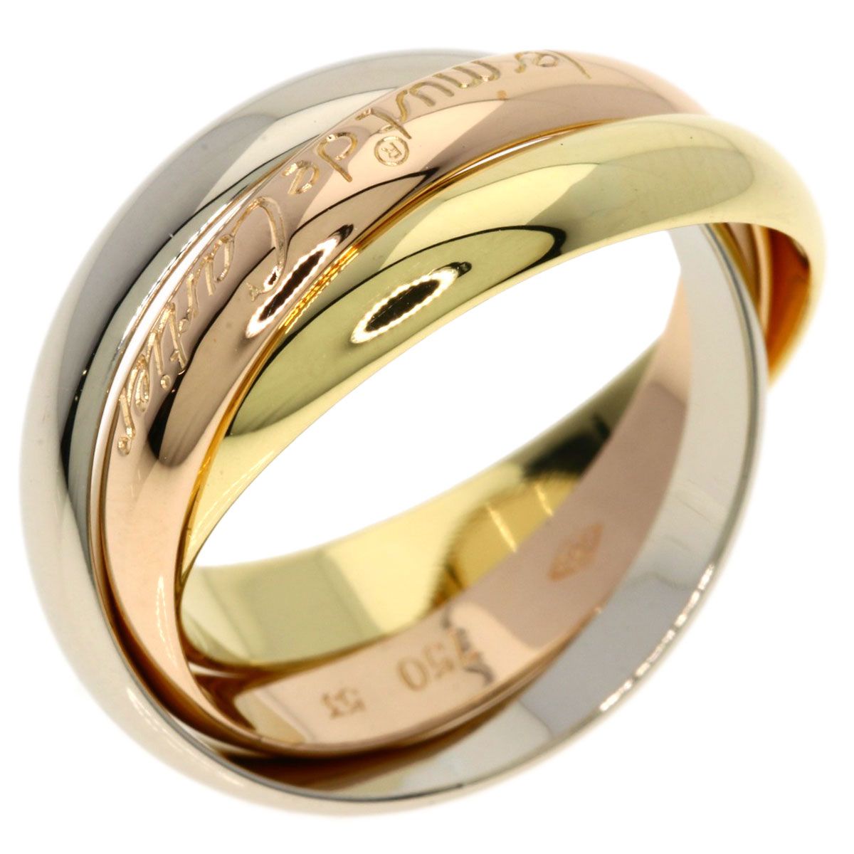 Cartier Trinity 53 Ring 18k Yellow Gold 18k Pink White — view 2