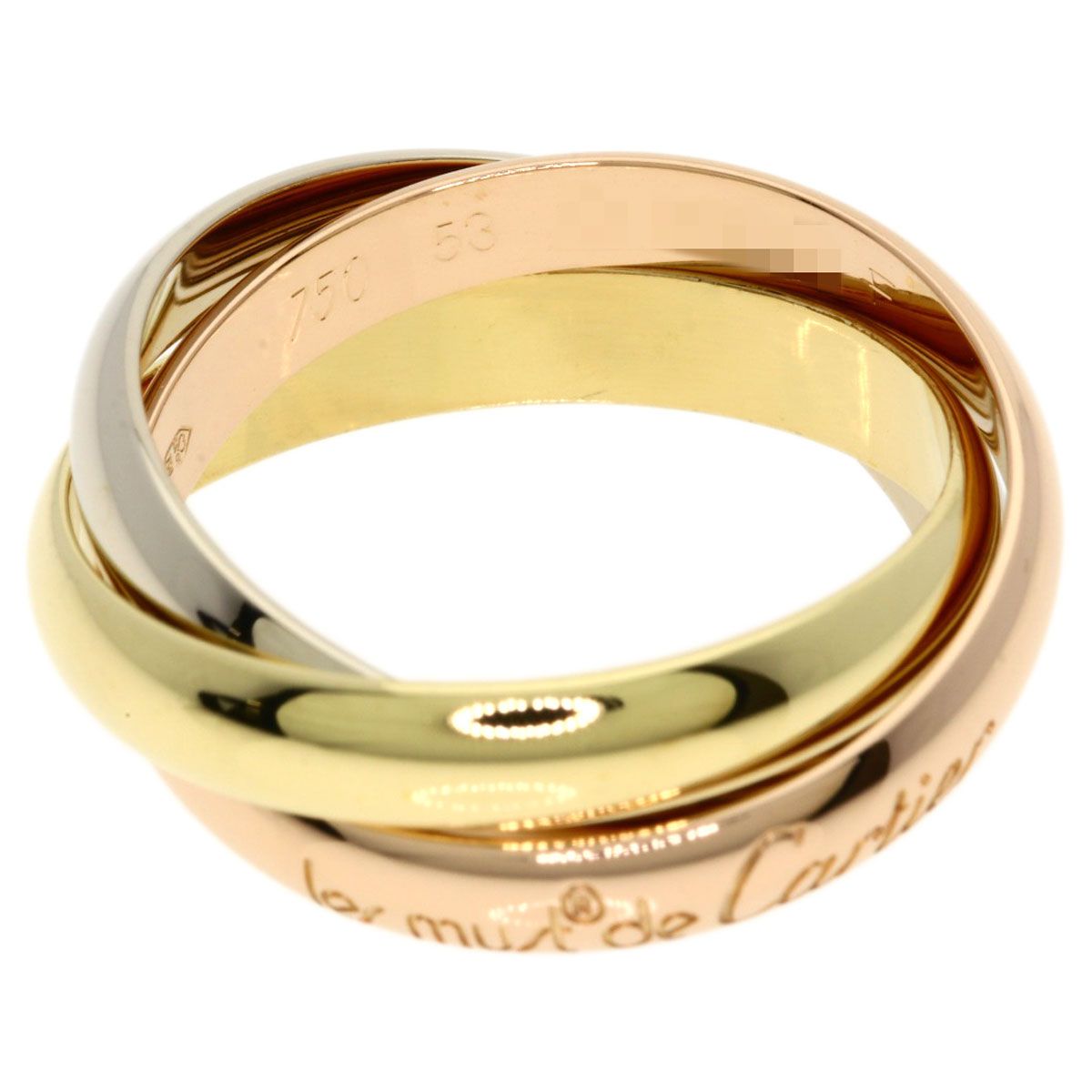Cartier Trinity 53 Ring 18k Yellow Gold 18k Pink White — view 3