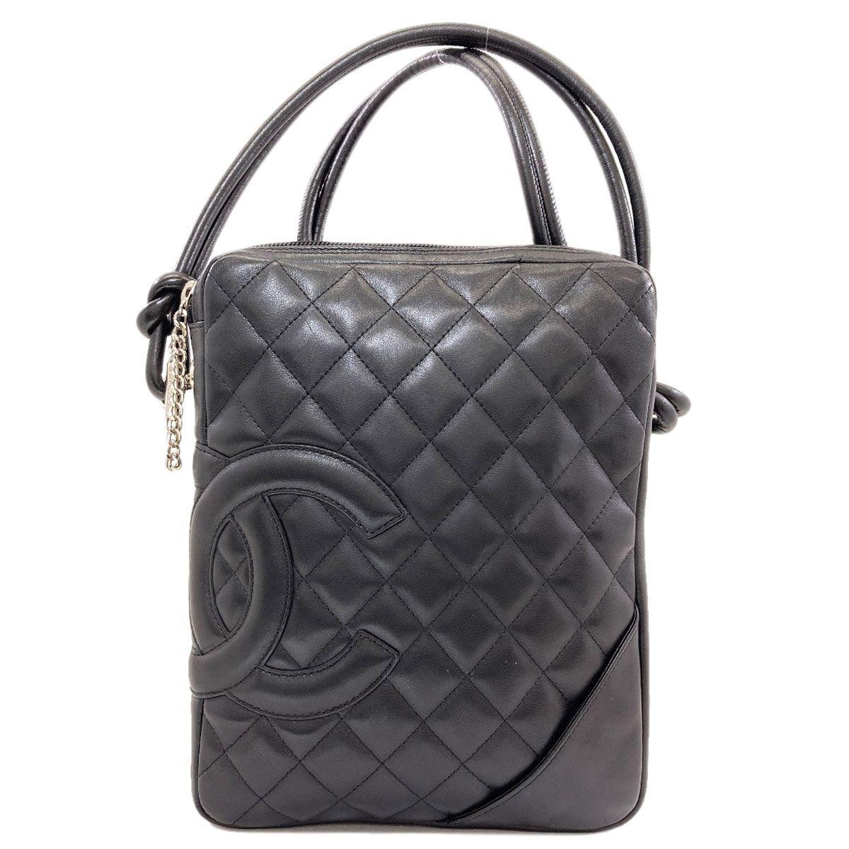 Chanel Cambon Line Silver Shoulder Bag Lambskin