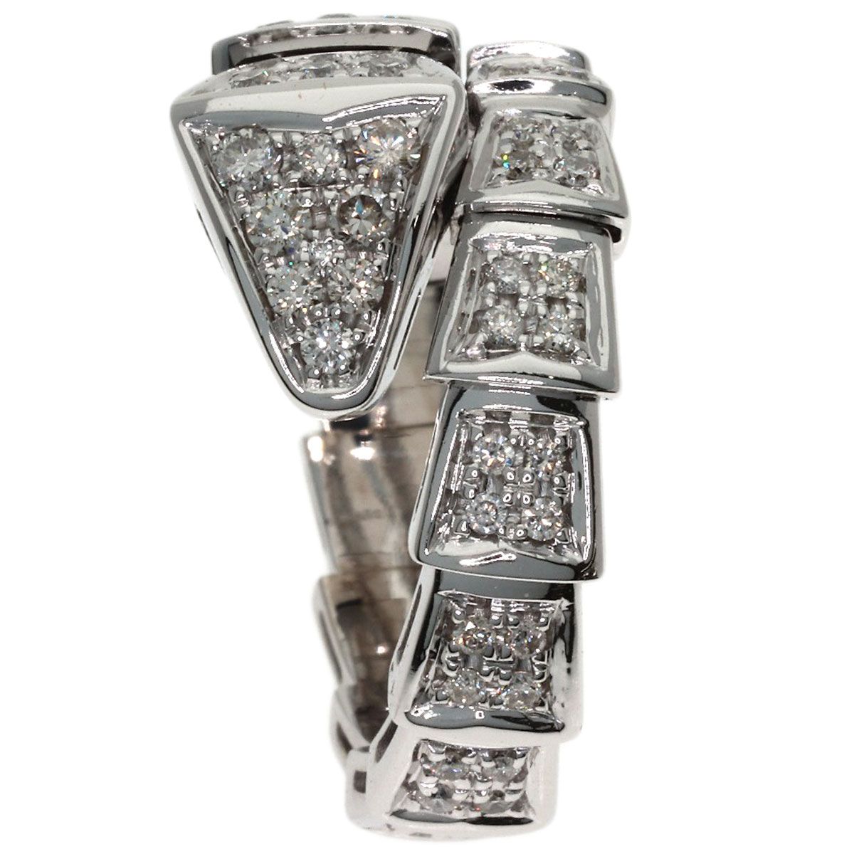 Bvlgari Serpenti Viper Diamond M Ring 18k White Gold — view 3