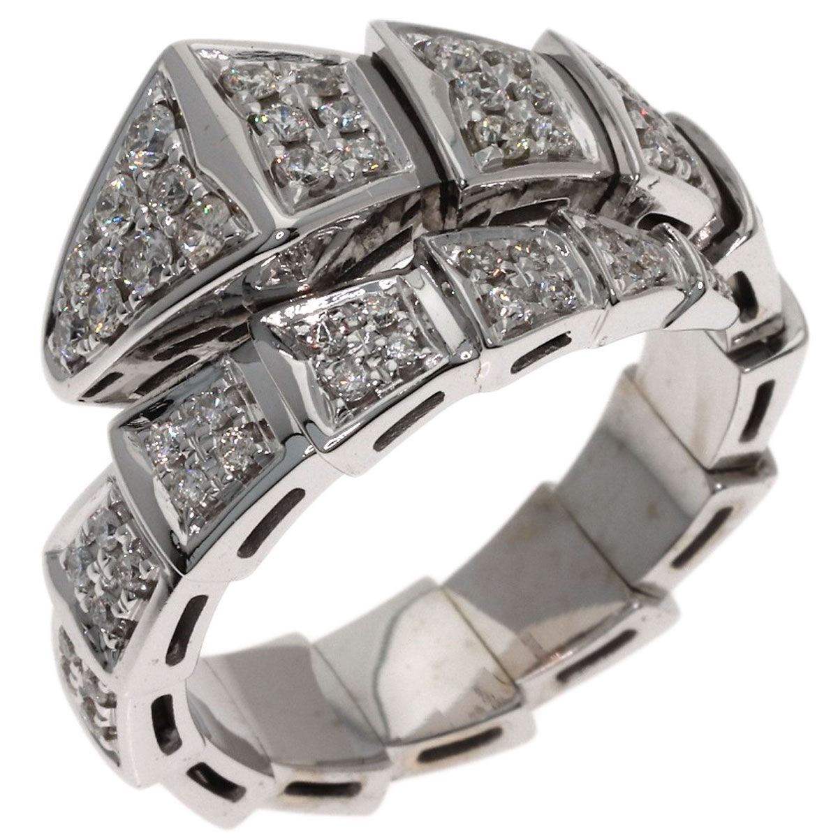 Bvlgari Serpenti Viper Diamond M Ring 18k White Gold — view 2