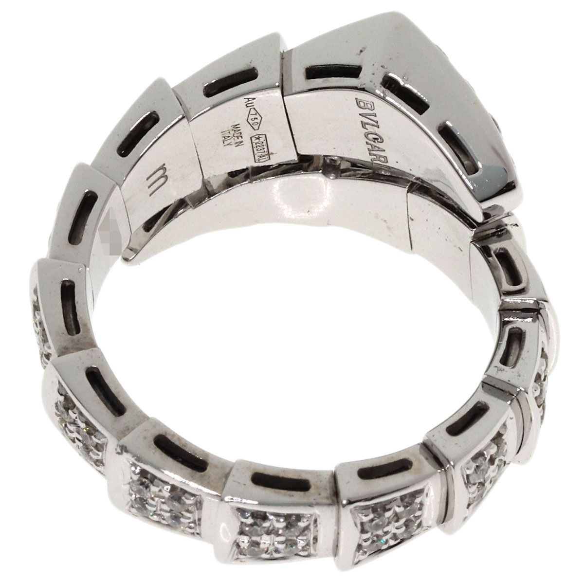 Bvlgari Serpenti Viper Diamond M Ring 18k White Gold — view 4