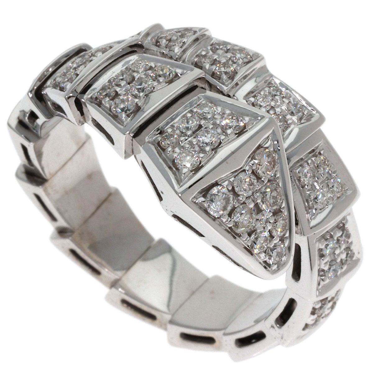 Bvlgari Serpenti Viper Diamond M Ring 18k White Gold
