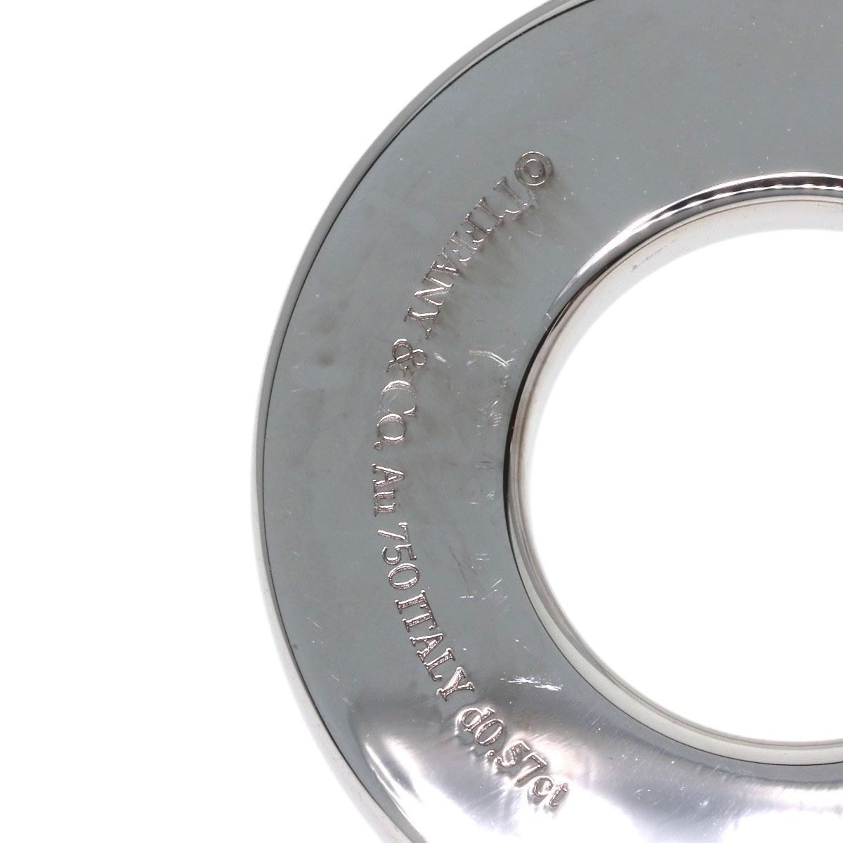 Tiffany & Co Atlas Closed Circle Diamond Necklace 18k White Gold — view 5