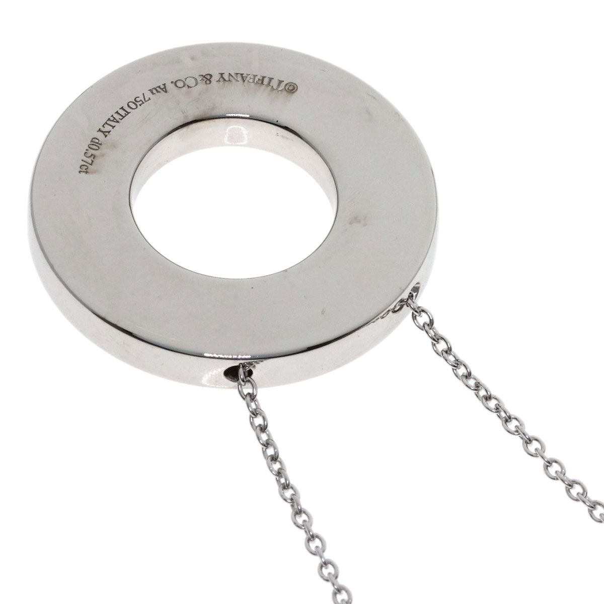Tiffany & Co Atlas Closed Circle Diamond Necklace 18k White Gold — view 2