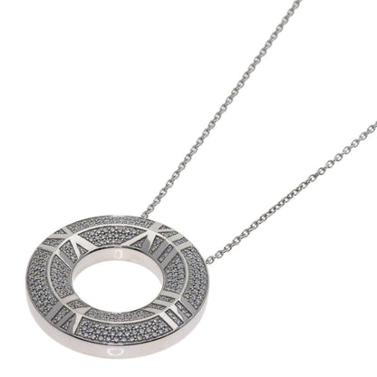 Tiffany & Co Atlas Closed Circle Diamond Necklace 18k White Gold