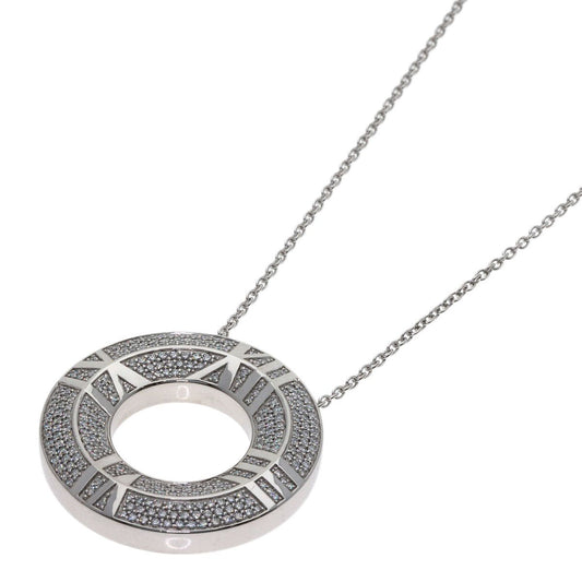 Tiffany & Co Atlas Closed Circle Diamond Necklace 18k White Gold