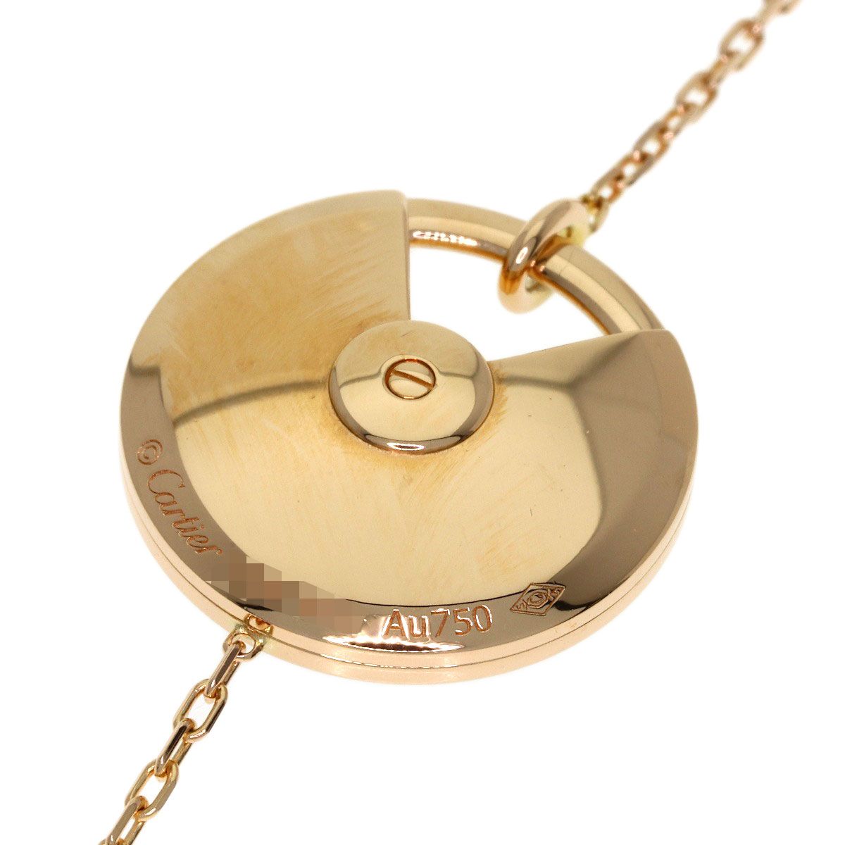 Cartier Amulet Malachite Shell Diamond Long Necklace 18k Pink Gold — view 8