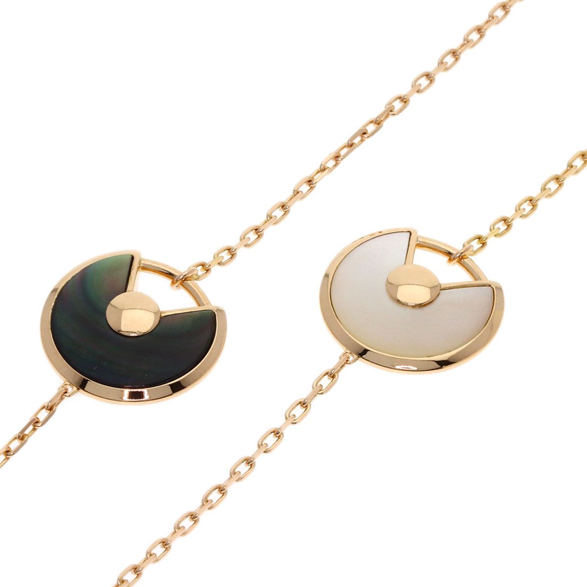 Cartier Amulet Malachite Shell Diamond Long Necklace 18k Pink Gold — view 5