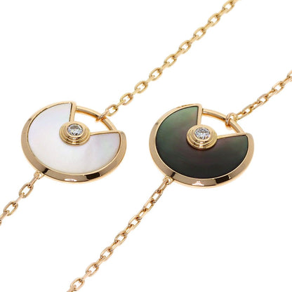 Cartier Amulet Malachite Shell Diamond Long Necklace 18k Pink Gold — view 3
