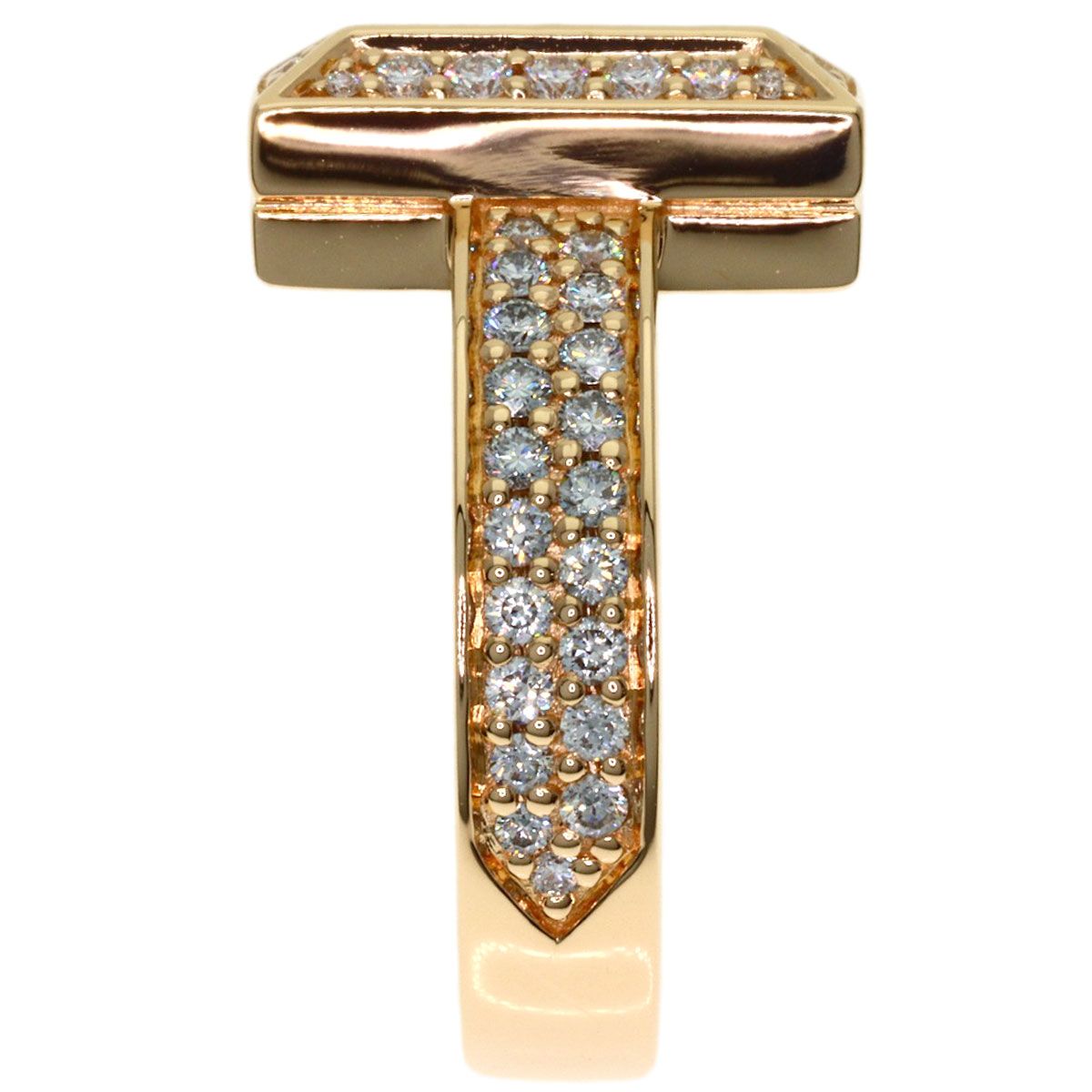 Tiffany & Co T One Diamond Ring 18k Pink Gold — view 3