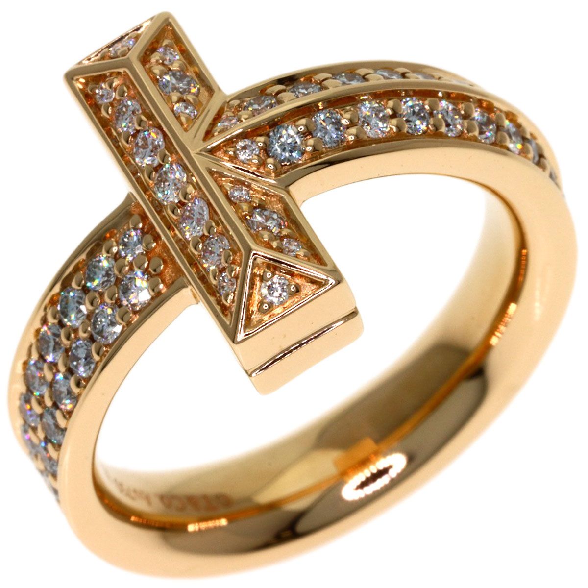 Tiffany & Co T One Diamond Ring 18k Pink Gold — view 2