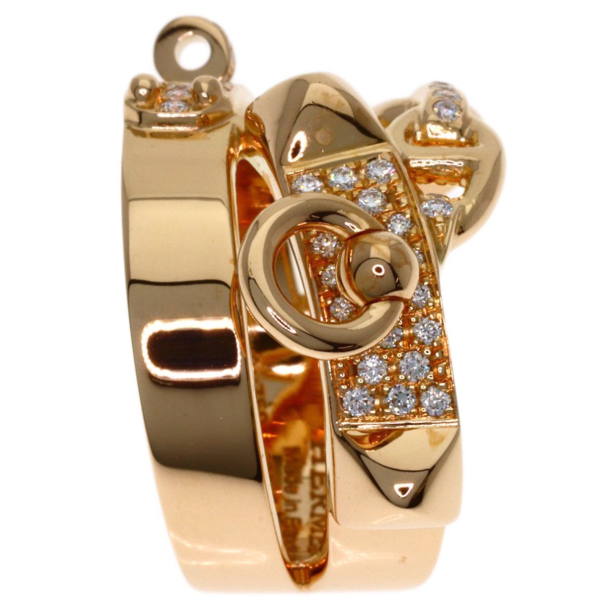 Hermes Alushimi GM Diamond 49 Ring 18k Pink Gold — view 3