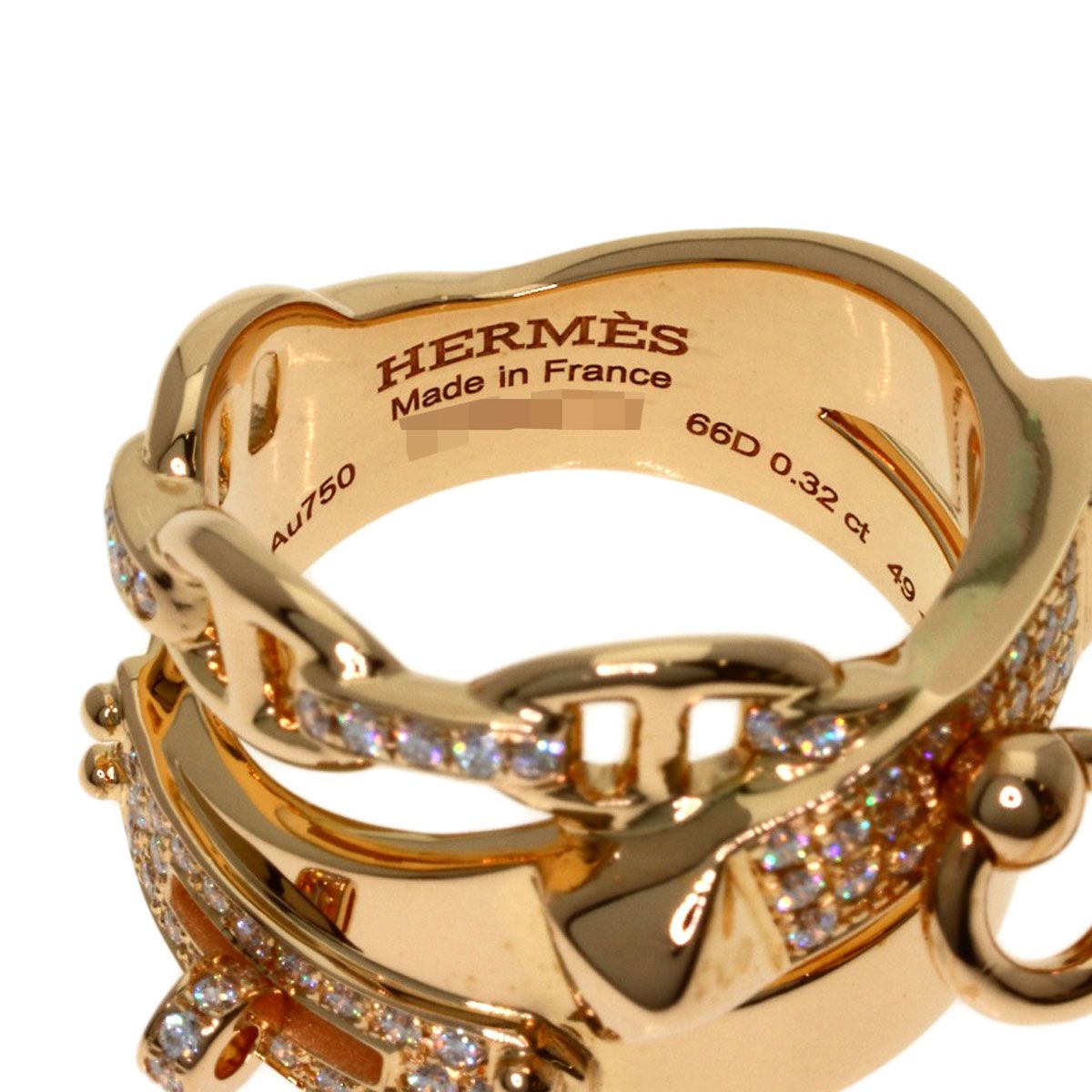 Hermes Alushimi GM Diamond 49 Ring 18k Pink Gold — view 5