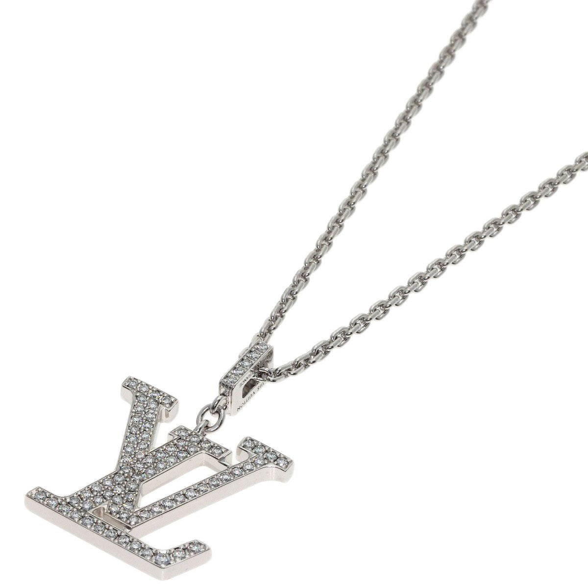Louis Vuitton Pendentif GM Diamond Necklace 18k White Gold