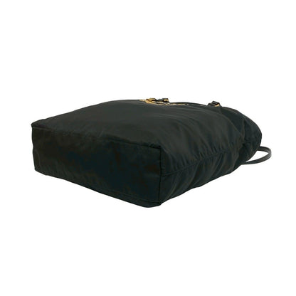 Prada Triangle Logo Tessuto Nylon Patent Tote Black — view 8