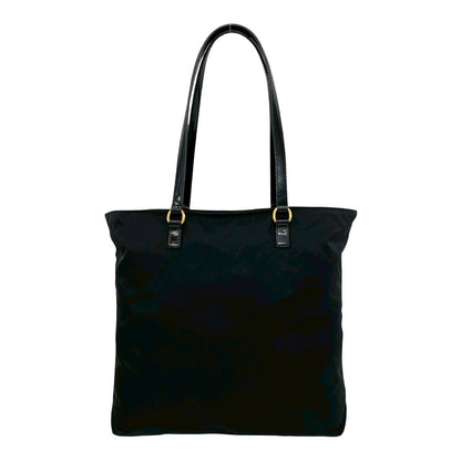 Prada Triangle Logo Tessuto Nylon Patent Tote Black — view 3