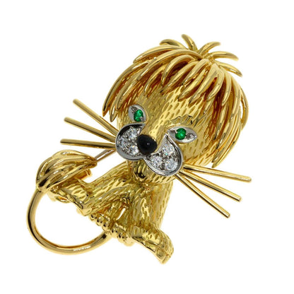 Van Cleef & Arpels Lucky Animals Lion Motif Brooch 18k Yellow Gold — view 2