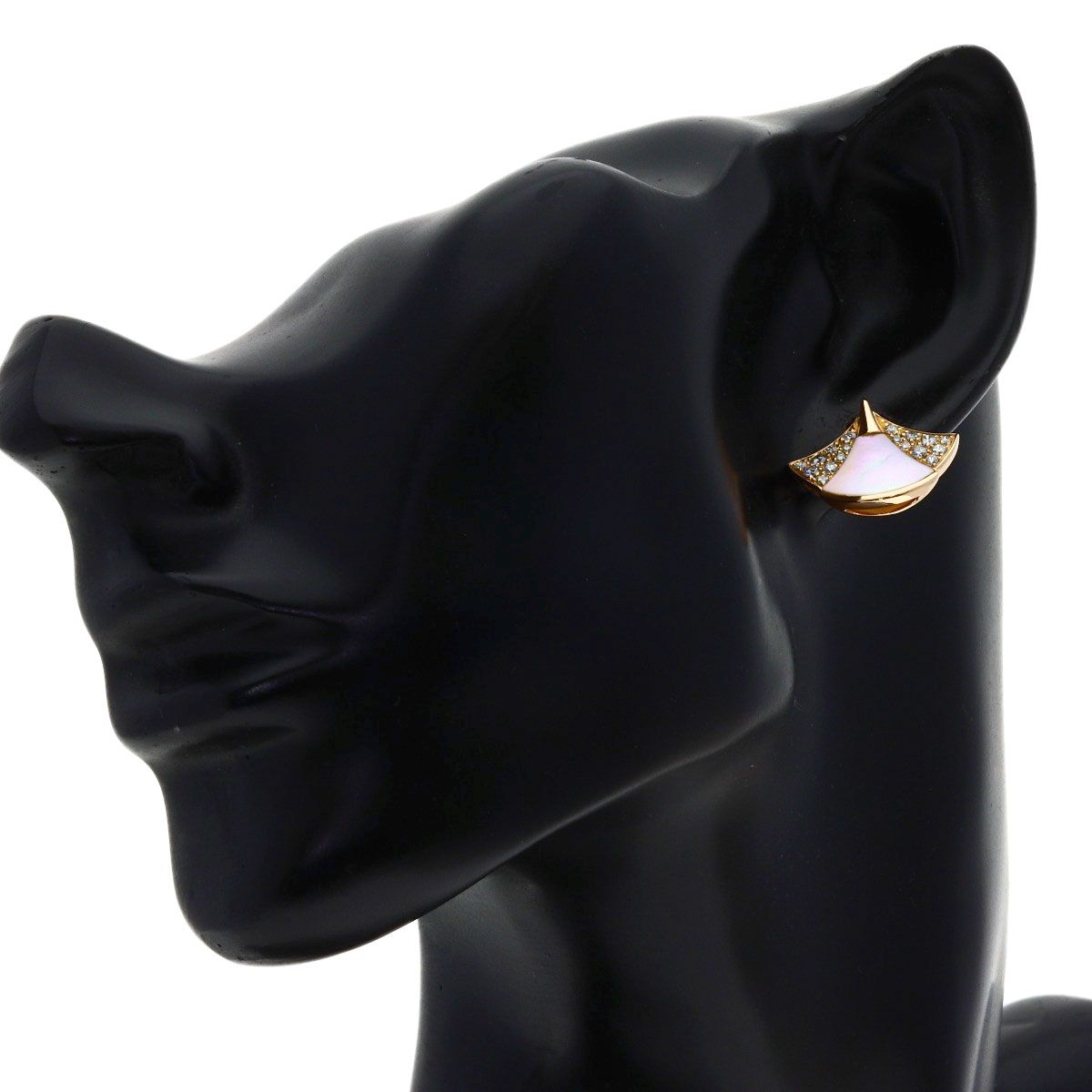 Bvlgari Diva Dream Diamond Shell Earrings 18k Pink Gold — view 5