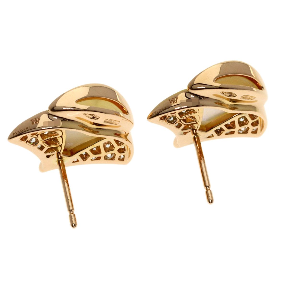 Bvlgari Diva Dream Diamond Shell Earrings 18k Pink Gold — view 3