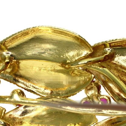 Tiffany & Co Leaf Motif Ruby Brooch 18k Yellow Gold — view 5