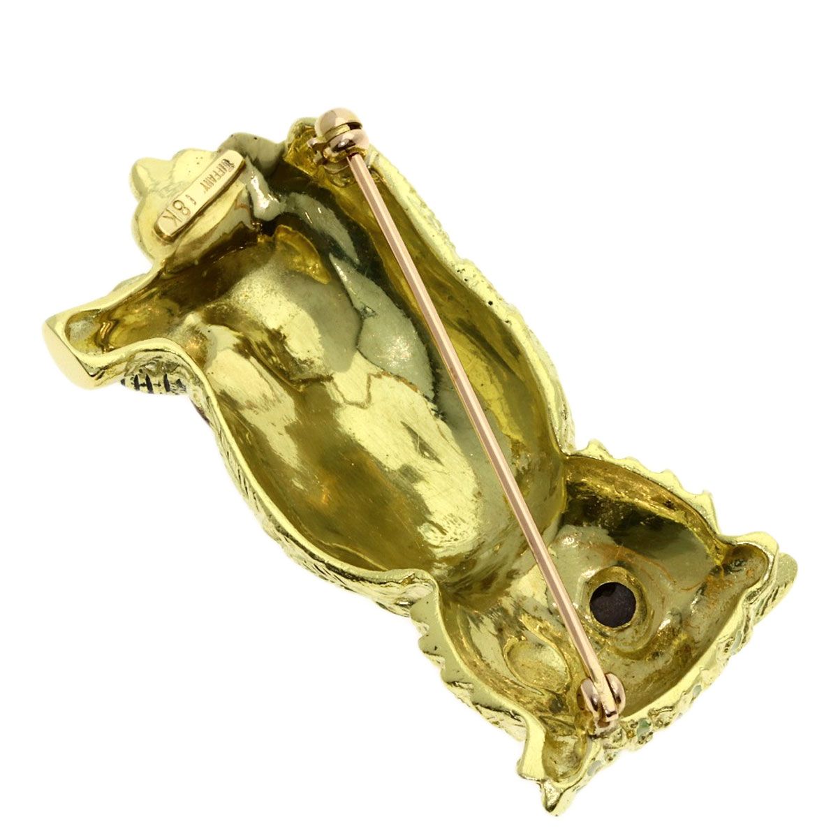 Tiffany & Co Owl Motif Cat's Eye Brooch 18k Yellow Gold — view 5