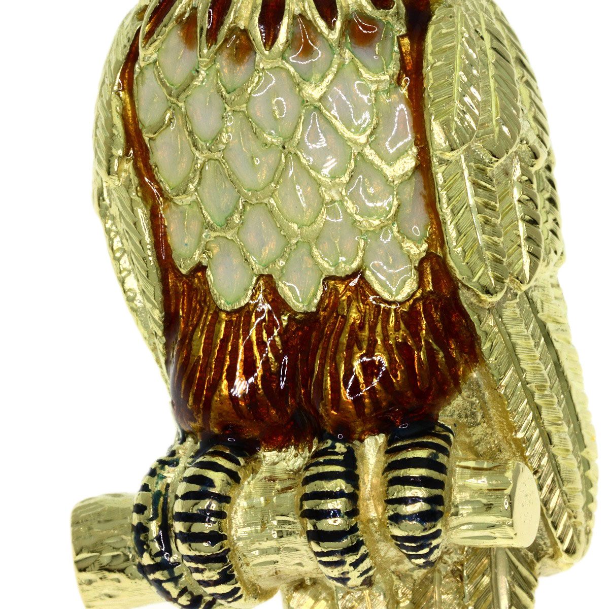 Tiffany & Co Owl Motif Cat's Eye Brooch 18k Yellow Gold — view 8