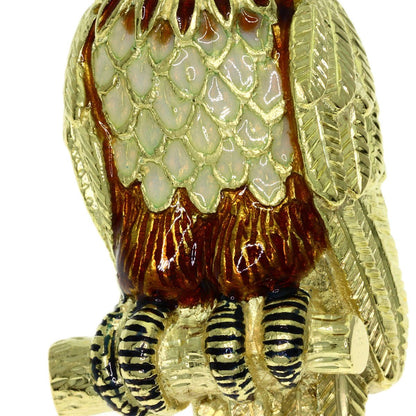 Tiffany & Co Owl Motif Cat's Eye Brooch 18k Yellow Gold — view 8