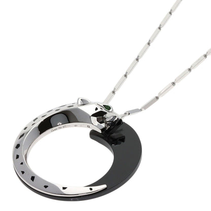 Cartier Panthere de Cartier Onyx Garnet Necklace 18k White Gold Ceramic