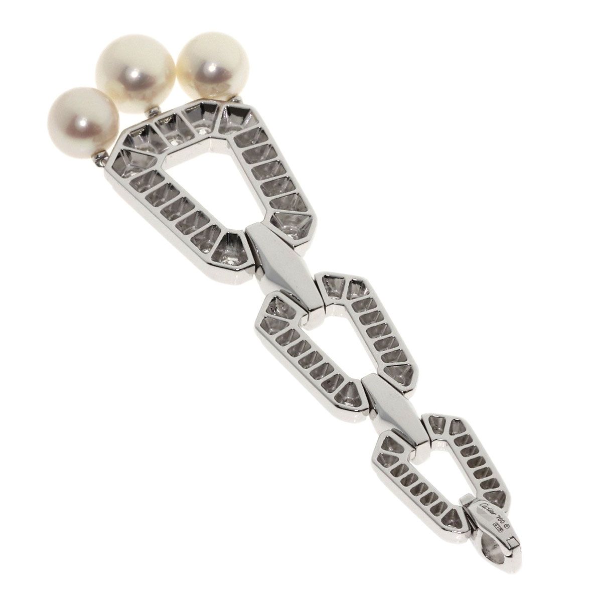 Cartier Pearl Diamond Pendant 18k White Gold — view 2