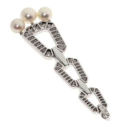 Cartier Pearl Diamond Pendant 18k White Gold — view 2