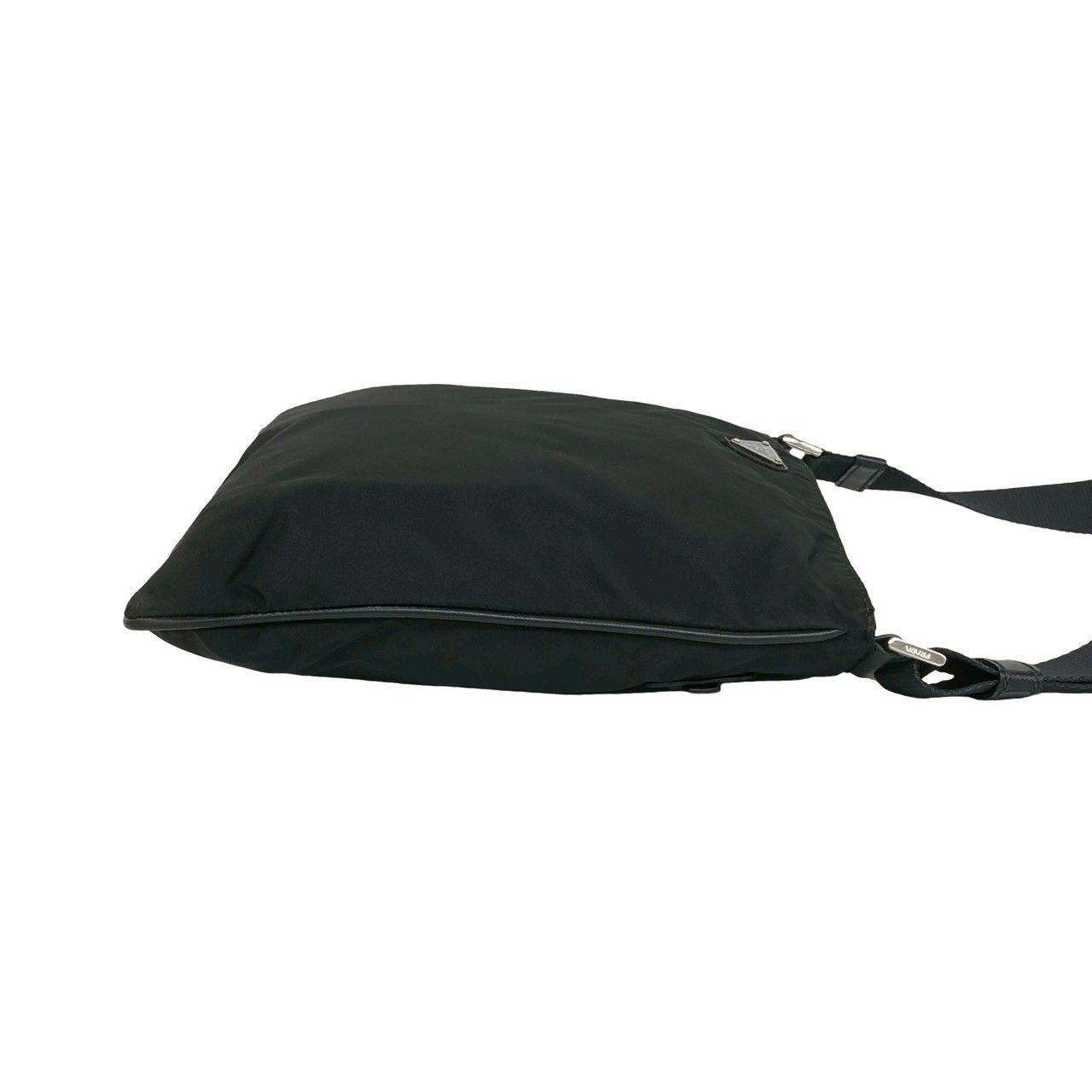 Prada Nylon Tessuto Leather Shoulder Bag Crossbody Pochette Black — view 6