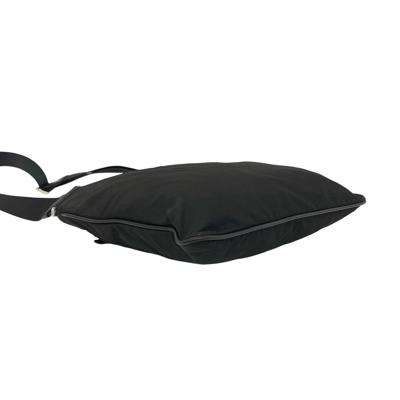 Prada Nylon Tessuto Leather Shoulder Bag Crossbody Pochette Black — view 7