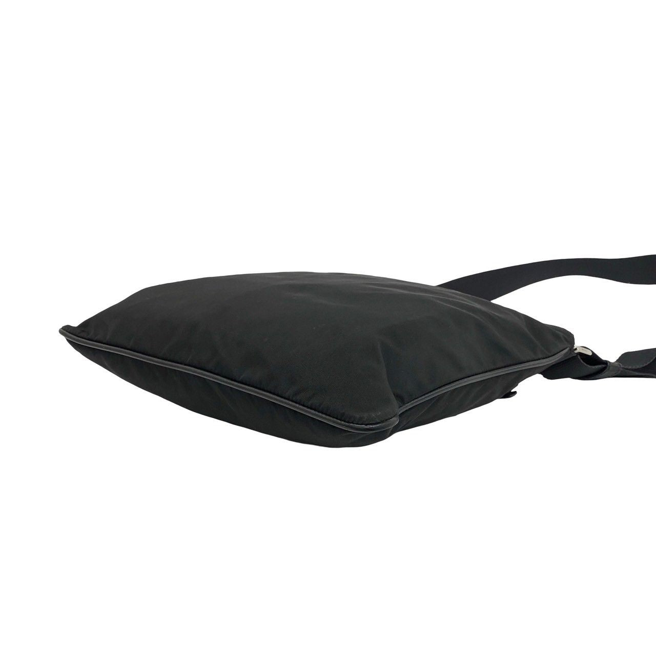 Prada Nylon Tessuto Leather Shoulder Bag Crossbody Pochette Black — view 8