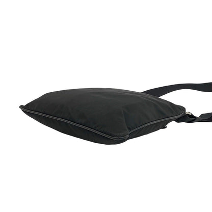 Prada Nylon Tessuto Leather Shoulder Bag Crossbody Pochette Black — view 8