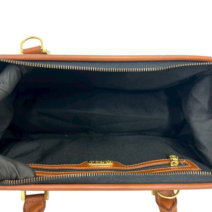 Fendi Vintage Pecan Pattern Leather Mini Boston Bag Brown Black Khaki — view 9