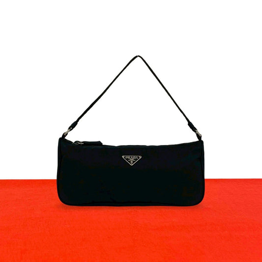 Prada Tessuto Nylon Mini Shoulder Bag Pouch Black