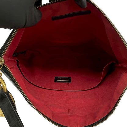 Fendi Zucchino FF Pattern Logo Leather Shoulder Bag Crossbody Black — view 9