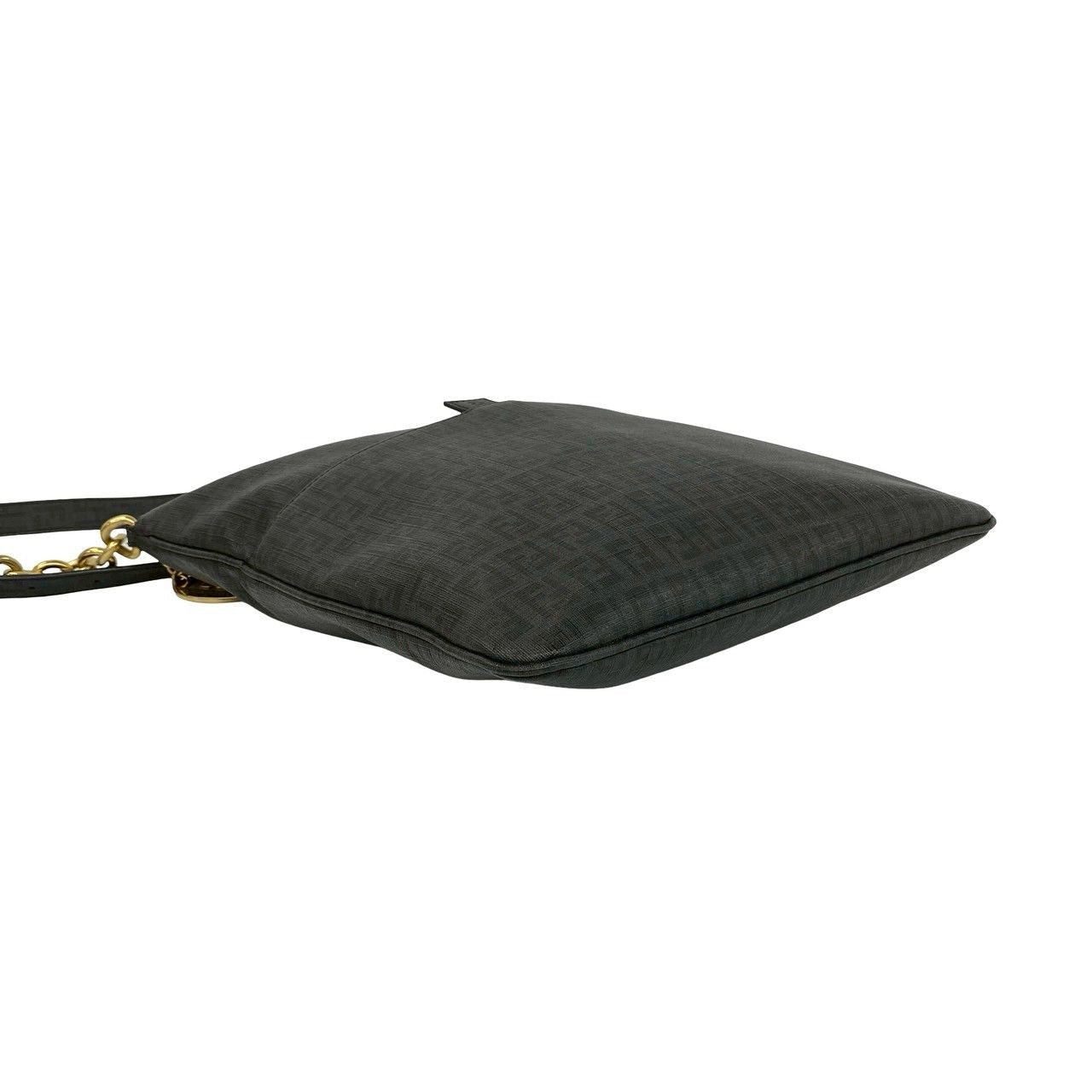 Fendi Zucchino FF Pattern Logo Leather Shoulder Bag Crossbody Black — view 7