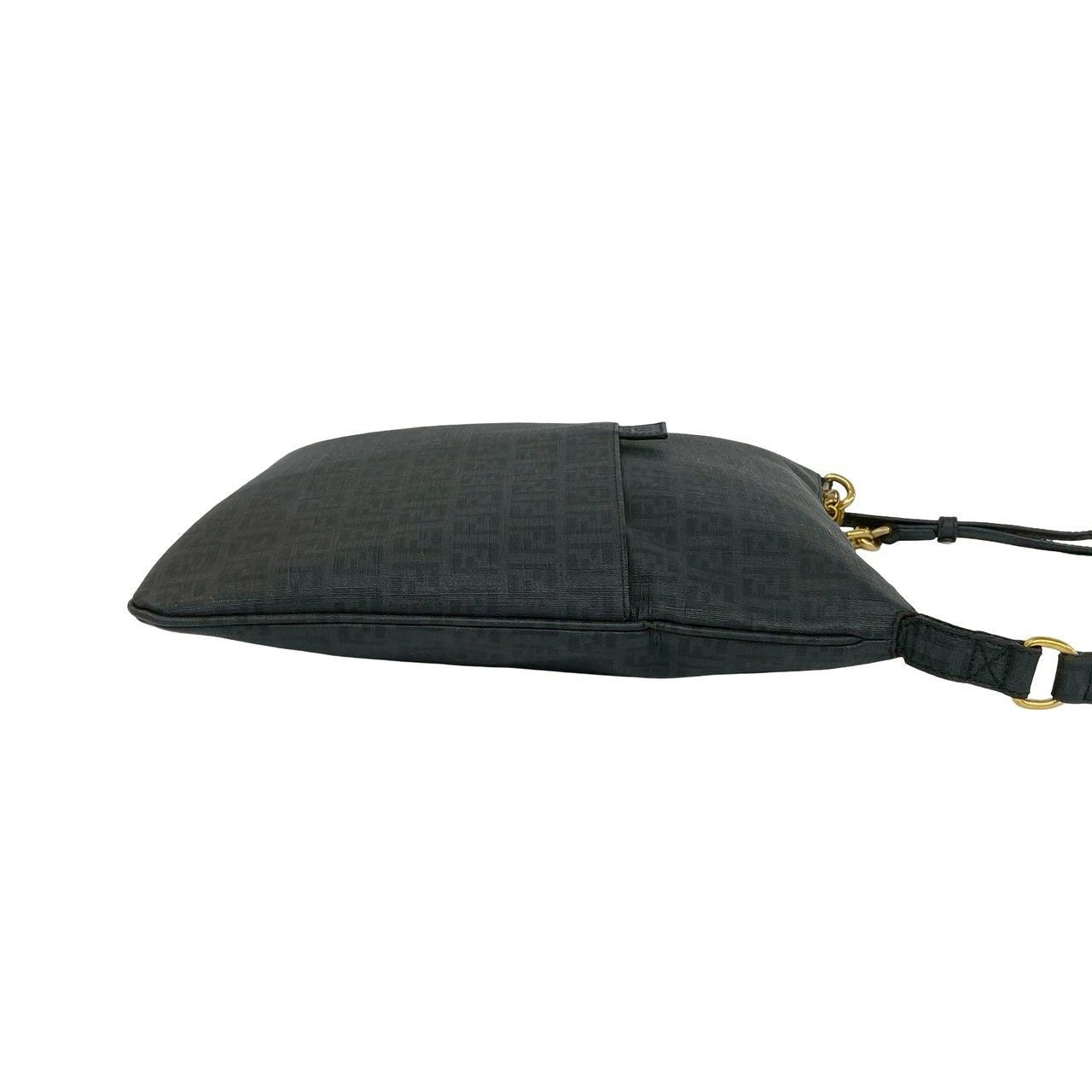 Fendi Zucchino FF Pattern Logo Leather Shoulder Bag Crossbody Black — view 6