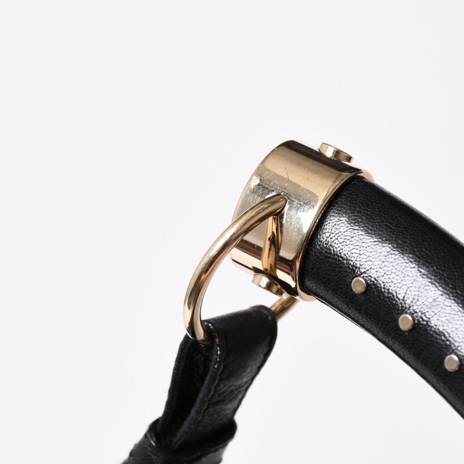 Saint Laurent Tropez Bag Black Ruffle Leather Logo Shoulder Gold — view 6