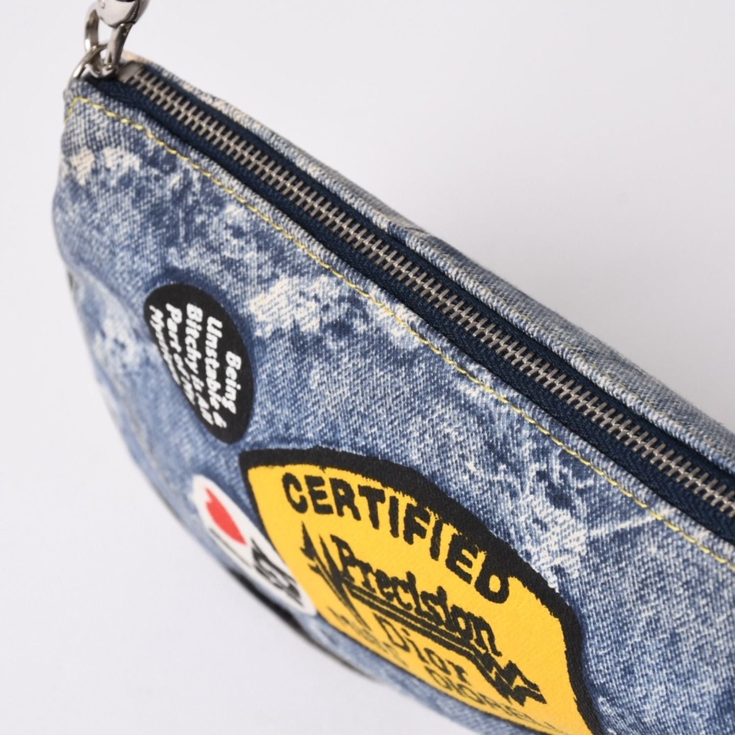 Dior Miss Diorella Denim Printed Saddle Bag Trompe L'oeil Leather Galliano — view 6
