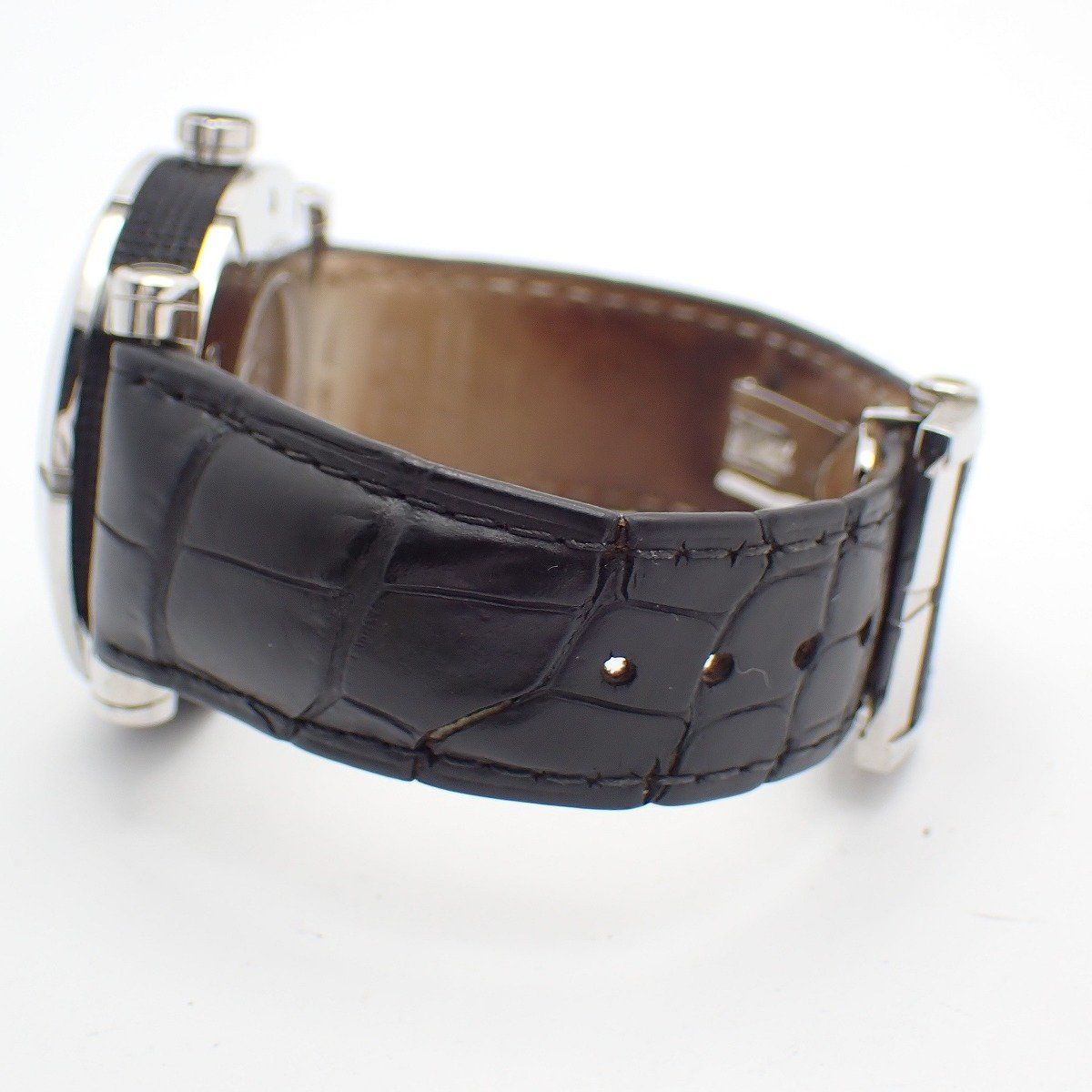 Tiffany & Co Atlas Gent Automatic Winding Watch Black Dial Slotted Back Leather — view 5